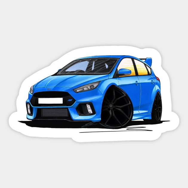 Ford Focus (Mk3) RS Blue Sticker by y30man5